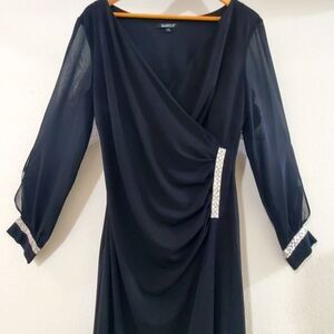 Elegant Black Dress with Silver Accents